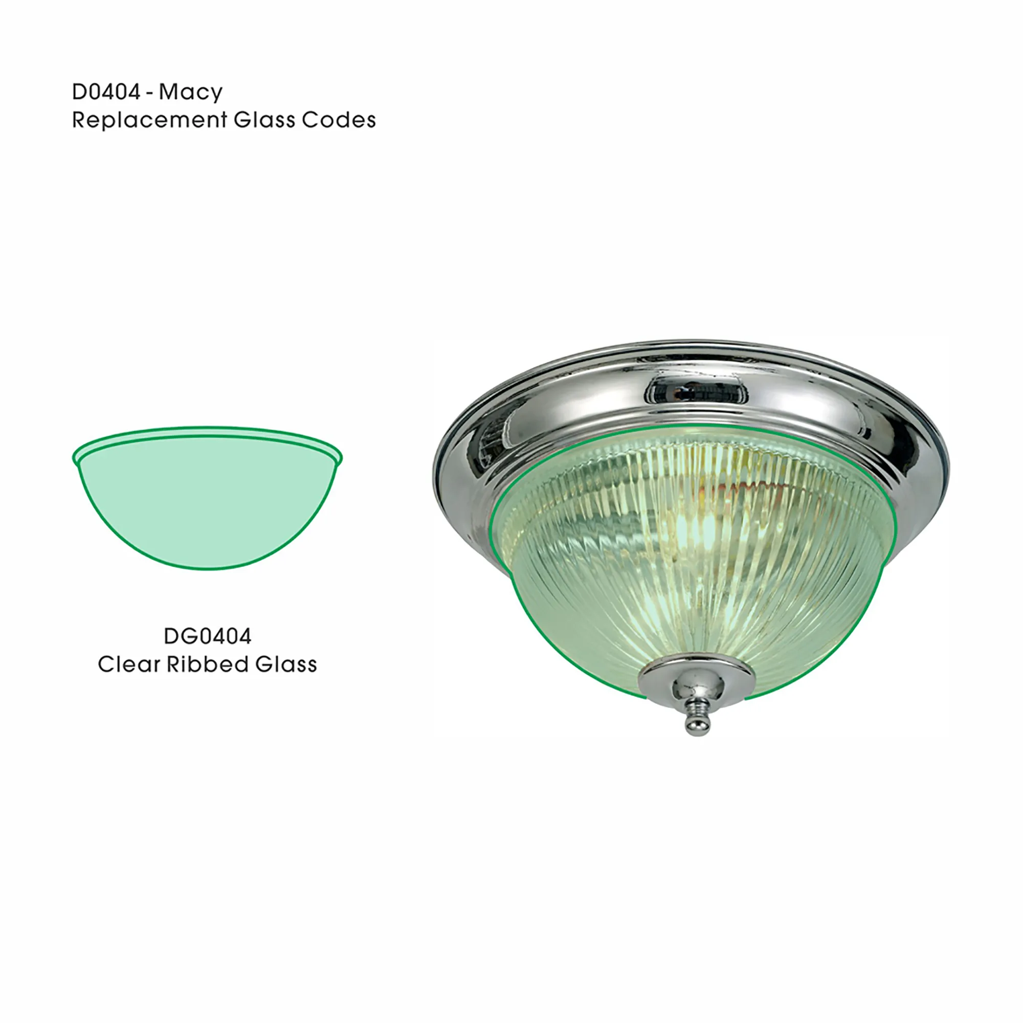 DG0404  Macy Ribbed Glass For D0404/D0405/D0406